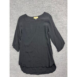 Otis & Maclain Dress Women's Small Black Long Sleeve 100% Rayon USA Made